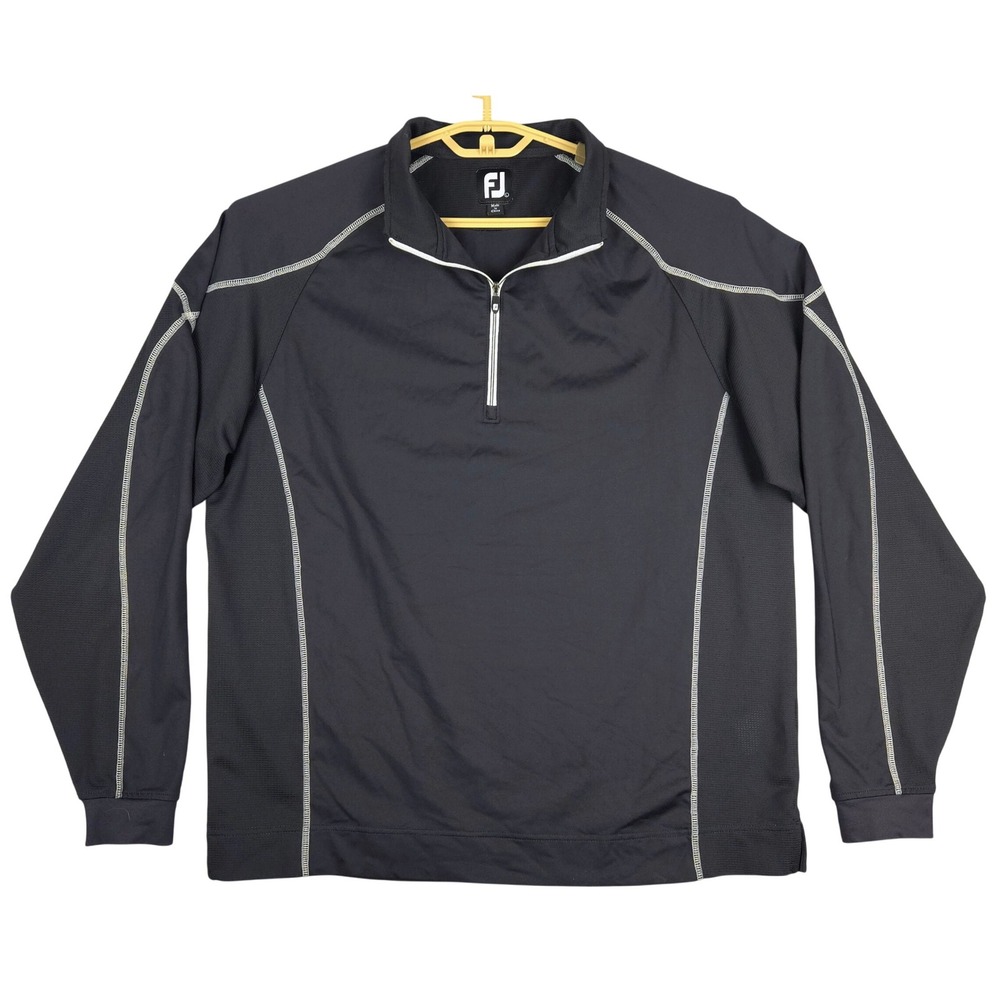 FootJoy FJ Golf Pullover‎ Mens Large Black 1/4 Zip Athletic Performance